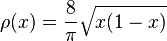 \rho(x)=\frac{8}{\pi}\sqrt{x(1-x)}