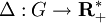 \Delta:G\rightarrow \mathbf{R}_+^*