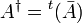 A^{\dagger} = {}^t(\bar{A})