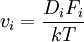 v_i = \frac{D_i F_i}{kT}