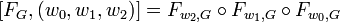 [F_G,(w_0,w_1,w_2)] = F_{w_2,G} \circ F_{w_1,G} \circ F_{w_0,G}