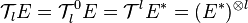 \mathcal{T}_l E = \mathcal{T}^0_l E = \mathcal{T}^l E^* = (E^*)^{\otimes l}