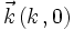 \vec{k}\,(k\,,0)
