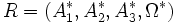 R=(A_1^*,A_2^*,A_3^*,\Omega^*)\,