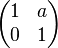 \begin{pmatrix}1 & a \\ 0 & 1\end{pmatrix}
