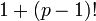1+(p-1)!\,