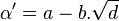 \alpha' = a - b.\sqrt d\,