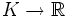 K \to \mathbb{R}