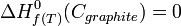 \Delta H^{0}_{f(T)}(C_{graphite}) = 0~