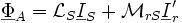 \underline \Phi_A = \mathcal{L}_S \underline I_S + \mathcal{M}_{rS} \underline I'_r \,