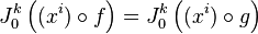 J^k_0\left((x^i)\circ f\right)=J^k_0\left((x^i)\circ g\right)