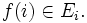 f(i) \in E_{i}.