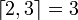 \left\lceil 2,3 \right\rceil = 3