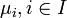 \mu_i, i \in I