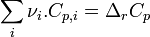 \sum_{i} \nu_i . C_{p,i} = \Delta_r C_p~