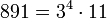 891=3^4 \cdot  11
