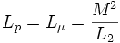 L_p =L_{\mu} = \frac{M^2}{L_2} \,
