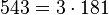 543 = 3 \cdot  181