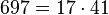 697 =17 \cdot  41