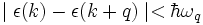 \mid \epsilon(k)-\epsilon(k+q)\mid <\hbar \omega_q 