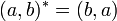 (a,b)^* = (b,a)\,