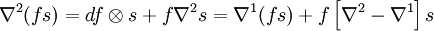 \nabla^2(fs)=df\otimes s +f\nabla^2s=\nabla^1(fs)+f\left[\nabla^2-\nabla^1\right] s