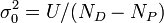 \sigma^2_0 = U/(N_D-N_P)