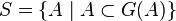 S = \{A \;|\; A \subset G(A)\}