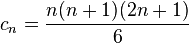 c_n = \frac {n(n+1)(2n+1)}6