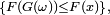 \ \scriptstyle \left\{F(G(\omega))\le F(x)\right\},\ 