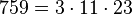  759=3 \cdot  11 \cdot  23