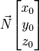 \vec{N}\begin{bmatrix}x_0\\ y_0\\ z_0\end{bmatrix}