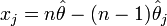 x_j = n \hat\theta - (n-1) \hat\theta_j