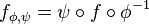 f_{\phi,\psi}=\psi \circ f \circ \phi^{-1}