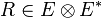 R \in E \otimes E^*