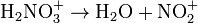 \mathrm{H_2NO_3^+ \rightarrow H_2O + NO_2^+}