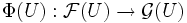 \Phi(U):\mathcal{F}(U)\rightarrow \mathcal{G}(U)