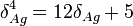  \delta_{Ag}^4 = 12\delta_{Ag} + 5 