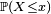 \scriptstyle\ \mathbb{P}(X\le x)