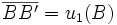 \overline{BB'} = u_1(B)