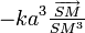 -k a^3 \tfrac{\overrightarrow{SM}}{SM^3}