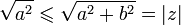 \sqrt{a^2} \leqslant \sqrt{a^2 + b^2} = |z|