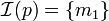 \mathcal{I}(p) = \{m_1\}