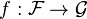 f : {\mathcal F}\to {\mathcal G}