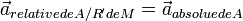 \vec{a}_{relativedeA/R'deM}=\vec{a}_{absoluedeA}