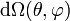 \mathrm d\Omega(\theta, \varphi)