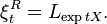 \xi^R_t = L_{\exp tX}.
