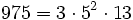  975=3 \cdot  5^2 \cdot  13