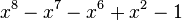 x^8-x^7-x^6+x^2-1\,