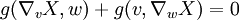 g(\nabla_vX,w)+g(v,\nabla_wX)=0